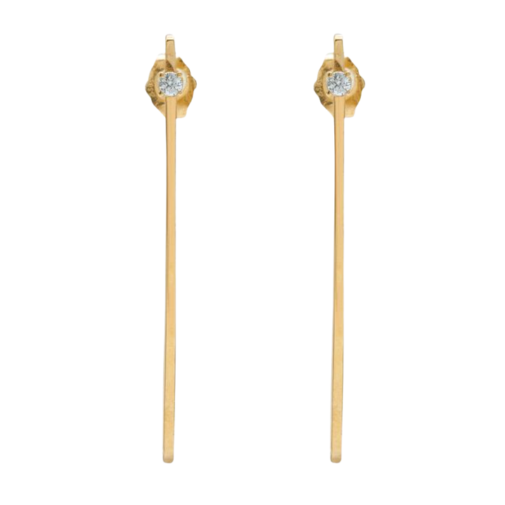 KELLY FLETCHER Signature 14K Yellow Gold With Diamond Earrings Default Title