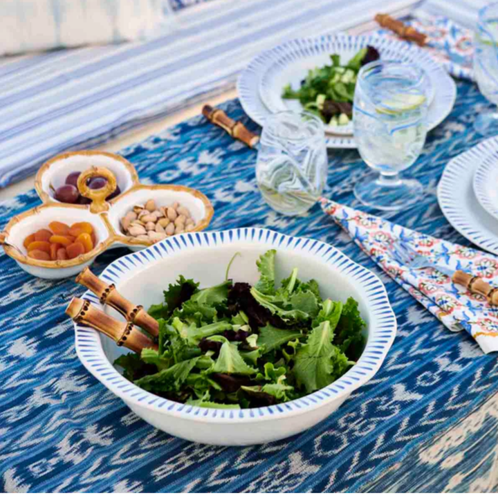 JULISKA Sitio Blue Delft Stripe Serving Bowl