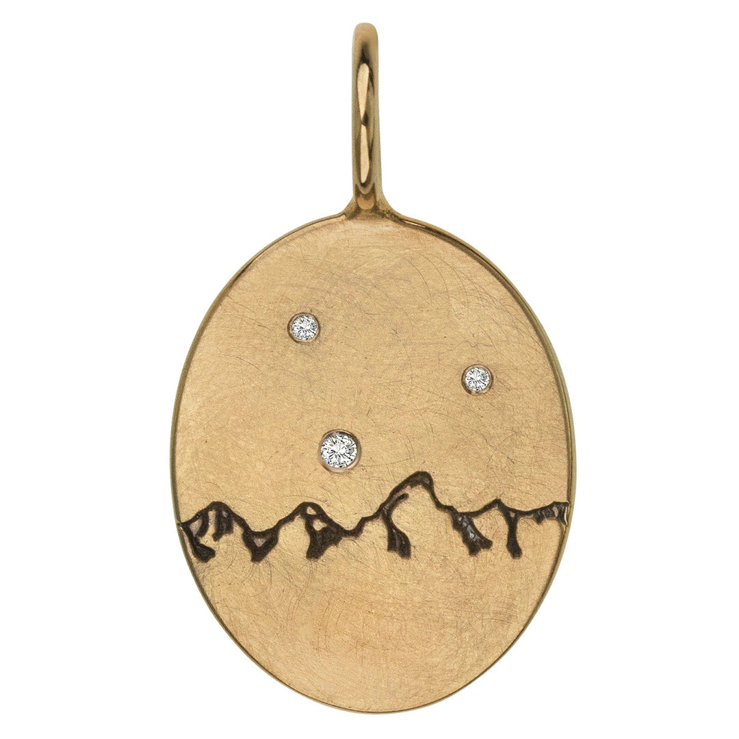 HEATHER B. MOORE Tetons Medium Oval Gold With Diamonds Default Title