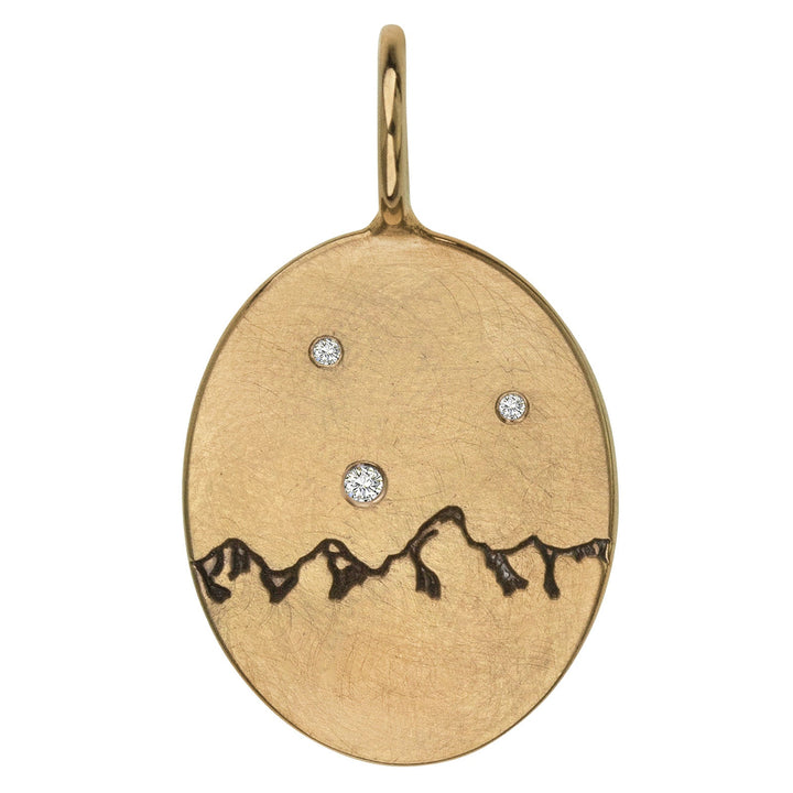 HEATHER B. MOORE Tetons Medium Oval Gold With Diamonds Default Title