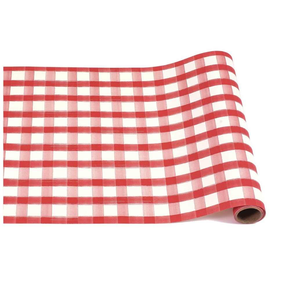 KITCHEN PAPERS Red Painted Check Runner Default Title