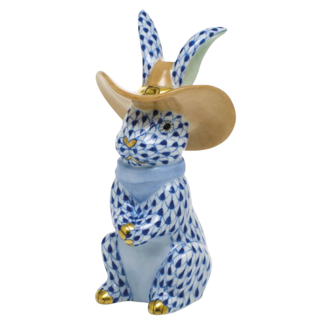 HEREND Cowboy Bunny SAPPHIRE