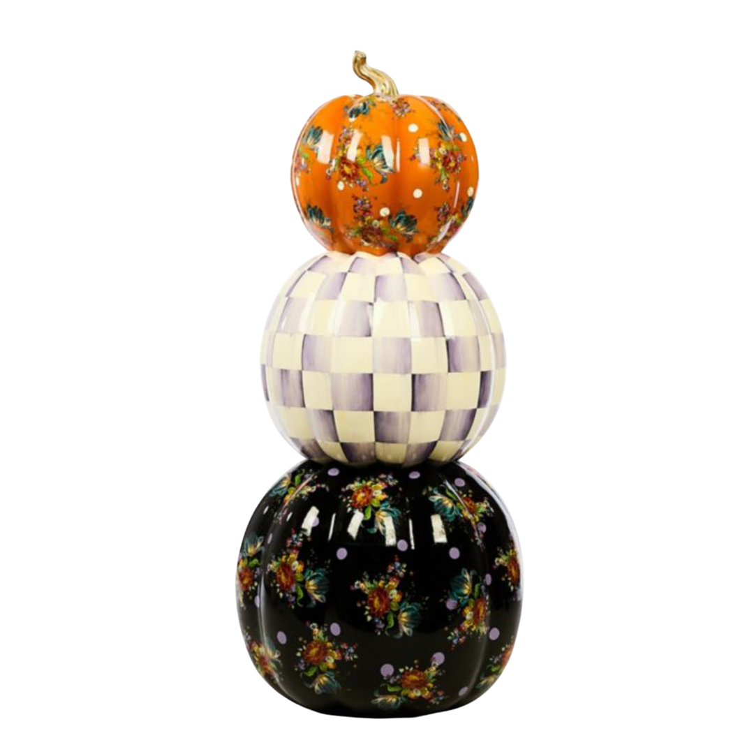 MACKENZIE CHILDS Flower Market Pumpkin Outdoor Trophy