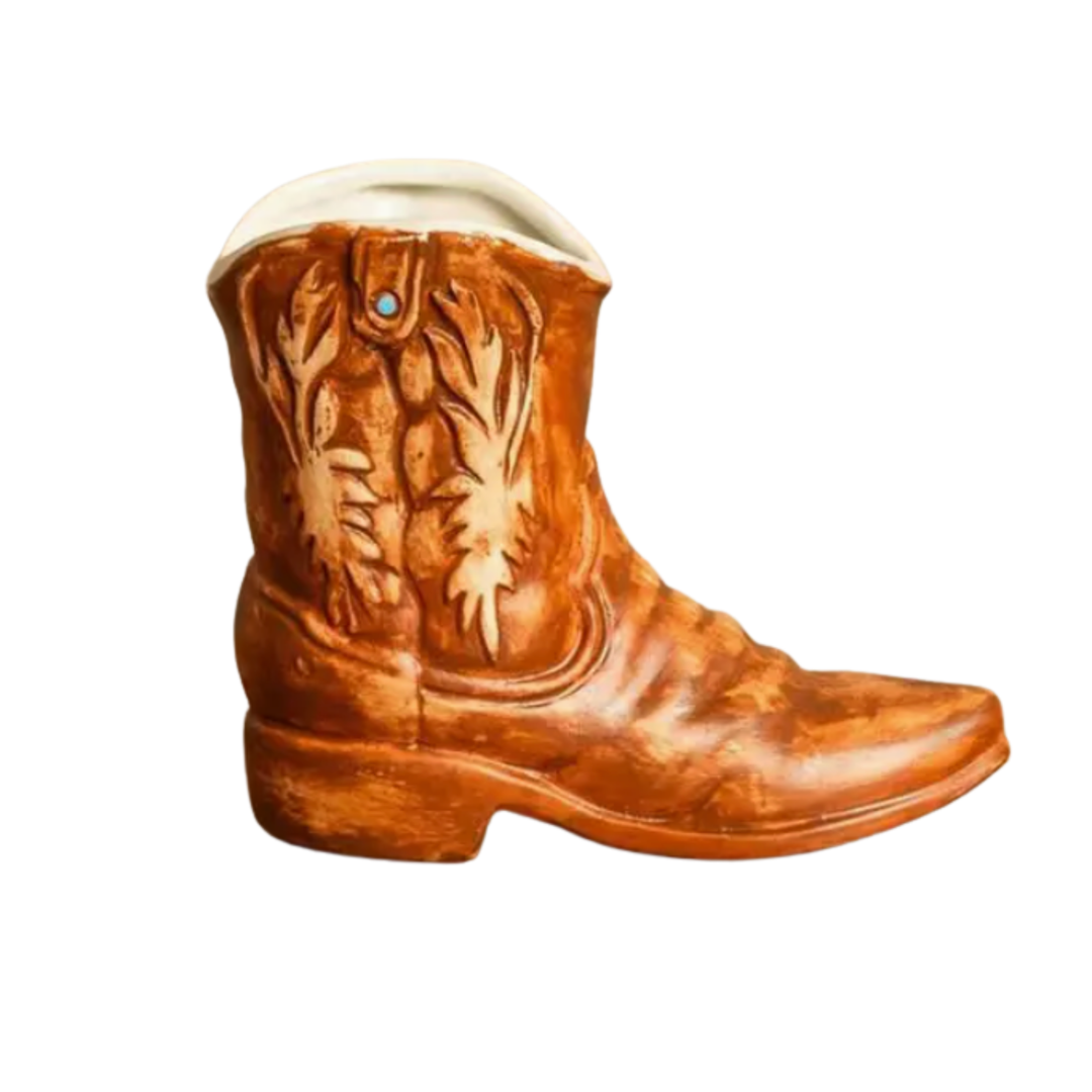 AUDREY'S HOME & GIFT Western Tan Ceramic Boot Default Title