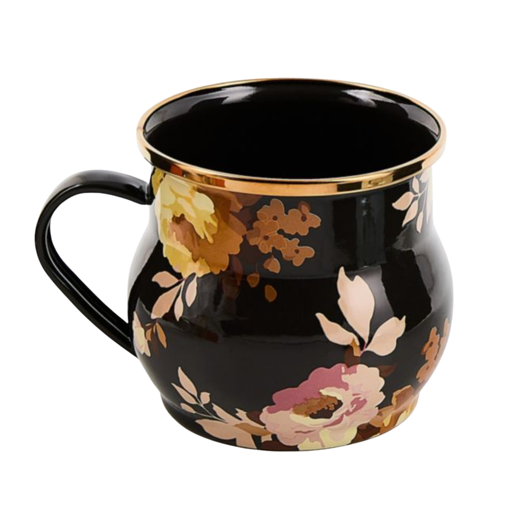 MACKENZIE CHILDS Wild Rose Brown Mug