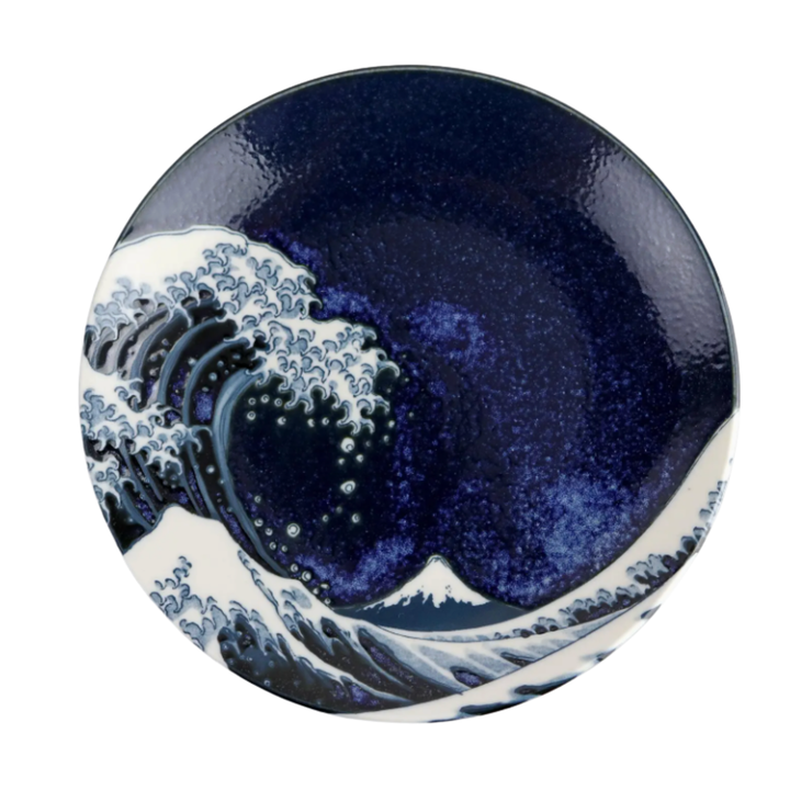 URBAN TOKYO Kanagawa Great Wave Inspired Porcelain Appetizer Salad Plate Default Title