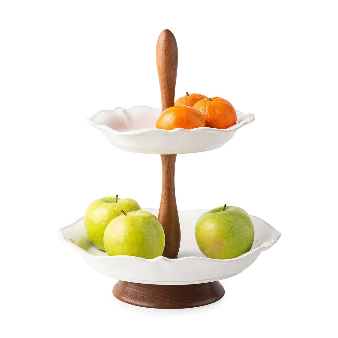 JULISKA BERRY AND THREAD WHITEWASH TIERED SERVING STAND