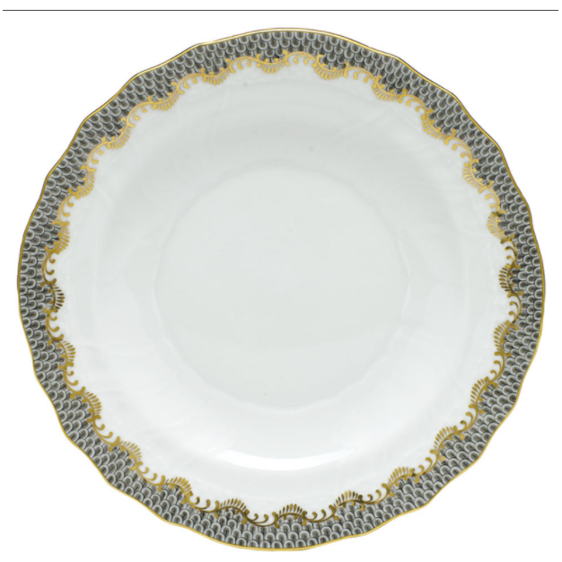 HEREND Fish Scale Gray Salad Plate