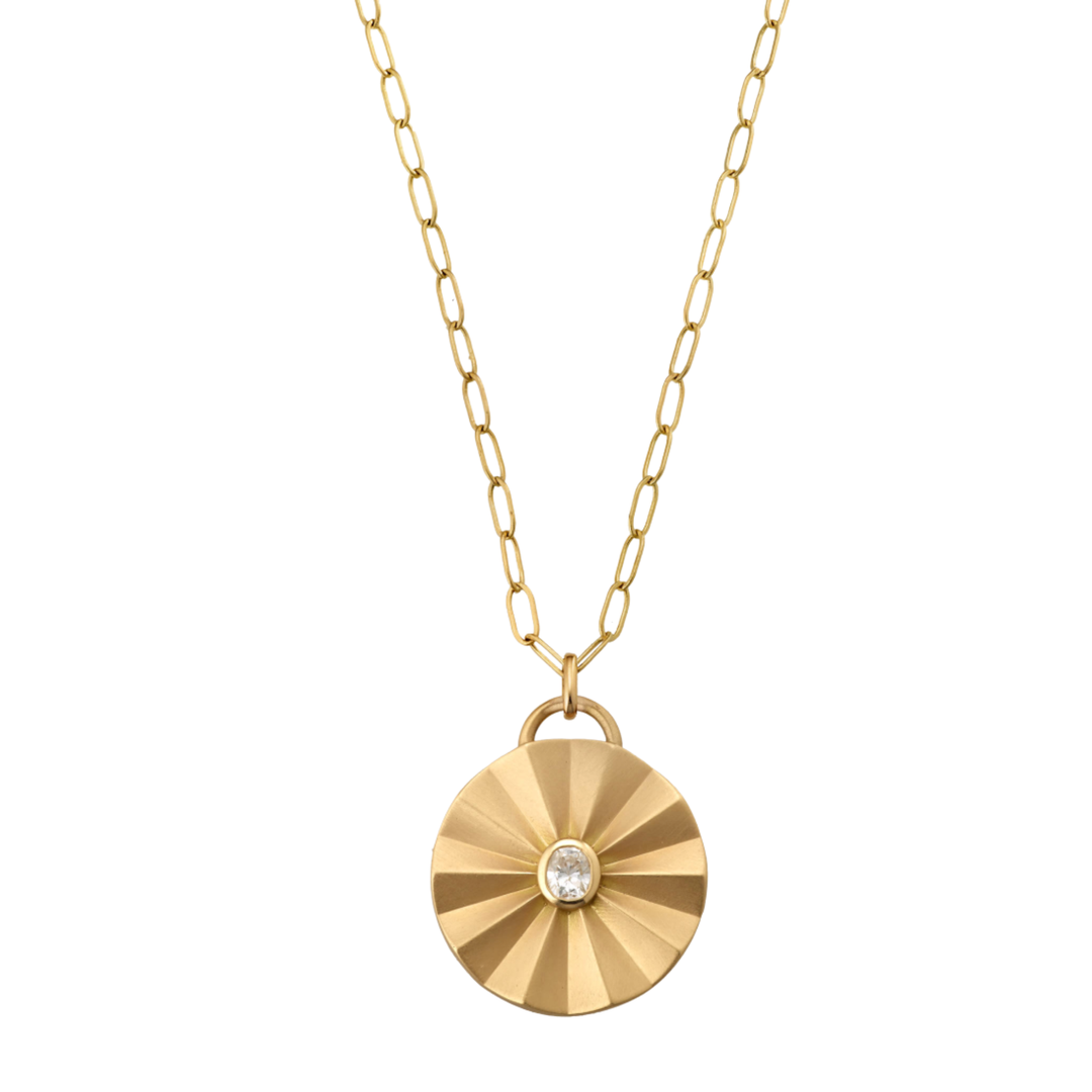 18K Yellow Gold Water Pendant