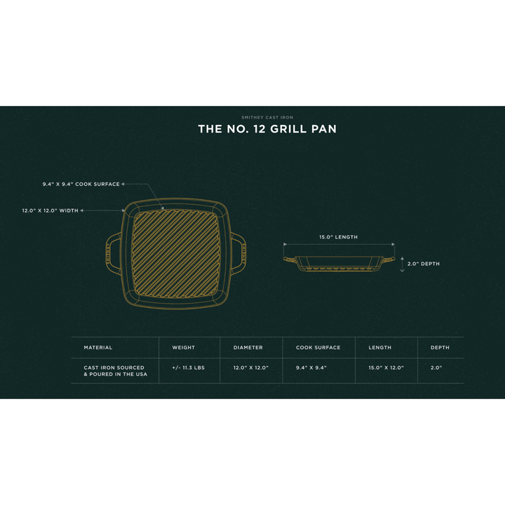 SMITHEY IRONWARE No. 12 Grill Pan