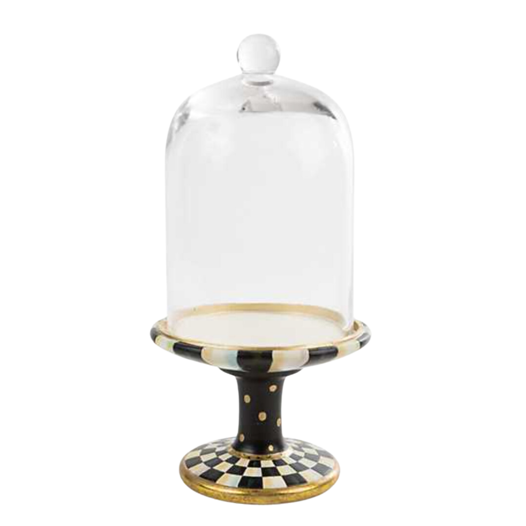 MACKENZIE CHILDS Courtly Check Pedistal Cloche