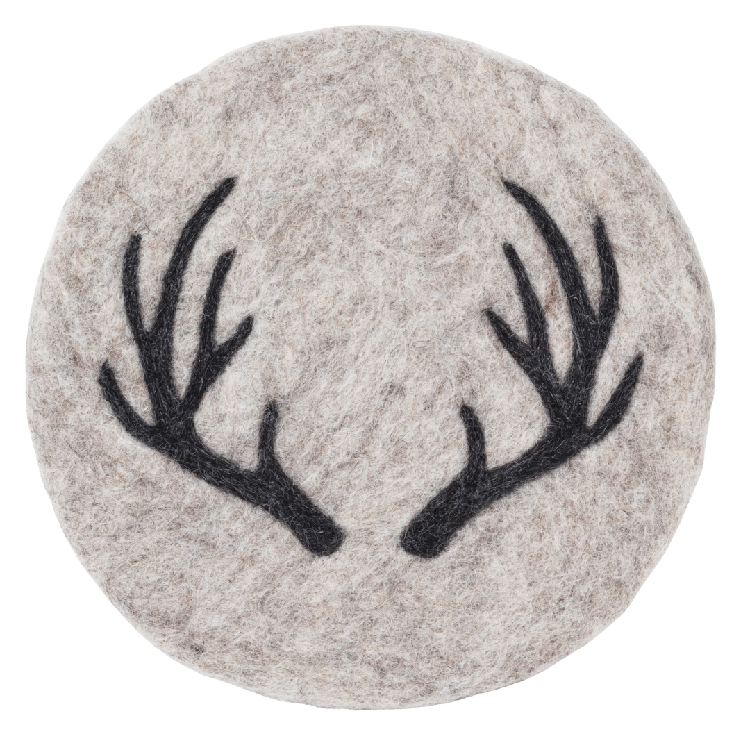 ABBOTT Stagg Horn Oatmeal Tone Trivet Default Title
