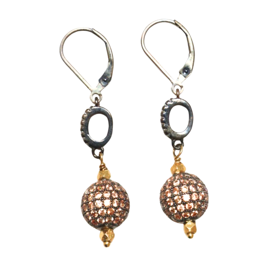 KELLY FLETCHER Champagne And Yellow Sapphire Ball Drop Earrings Default Title
