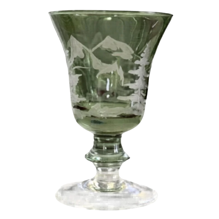 ARTE ITALICA Rialto Winterscape Etched Pine Water Or Wine Glass Default Title