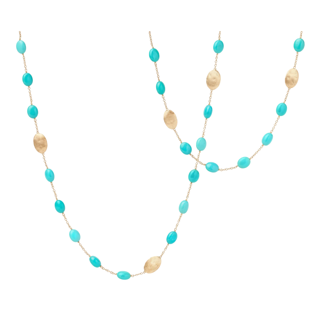 MARCO BICEGO Siviglia 18K Yellow Gold Color Long Necklace with Turquoise