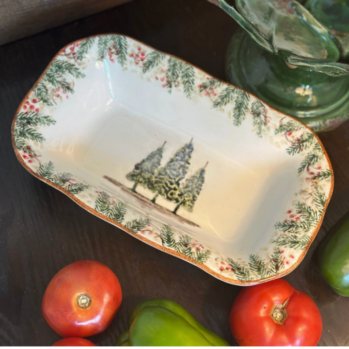 ARTE ITALICA Natale Rectangular Bowl