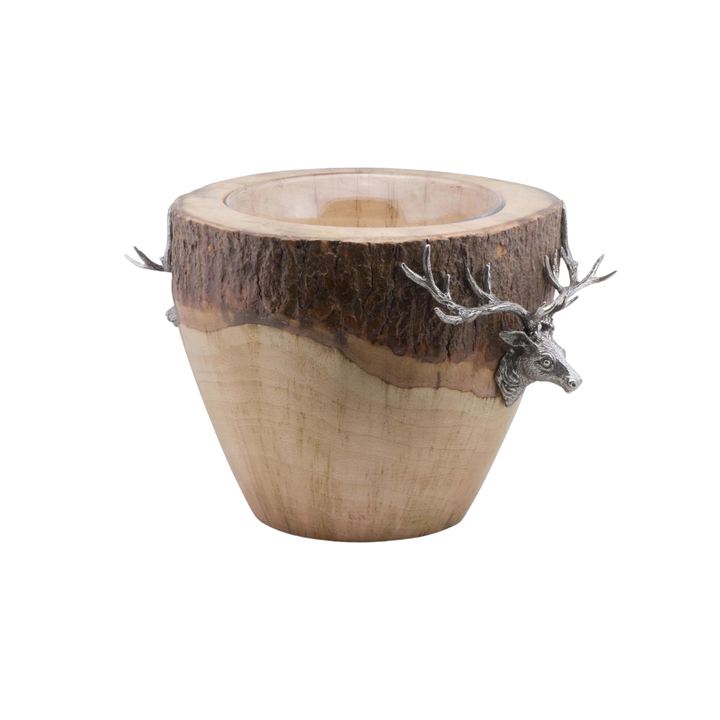 VAGABOND HOUSE NATURAL LOG ELK ICE BUCKET