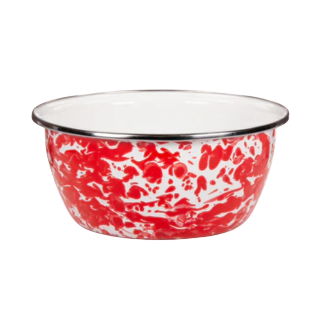 GOLDEN RABBIT Red Swirl Salad Bowl