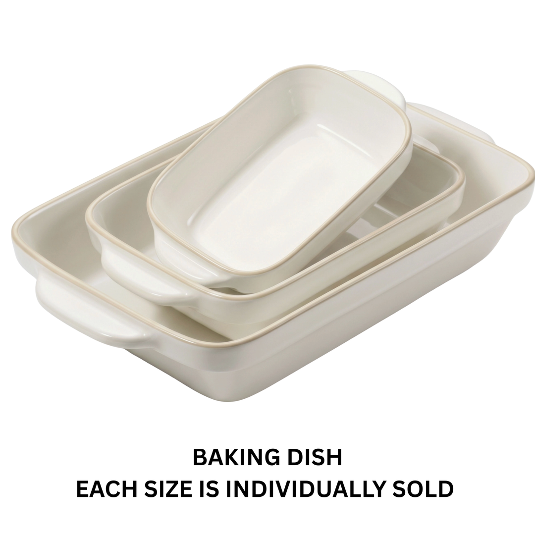 KOOK Small Ceramic White Baking Dish