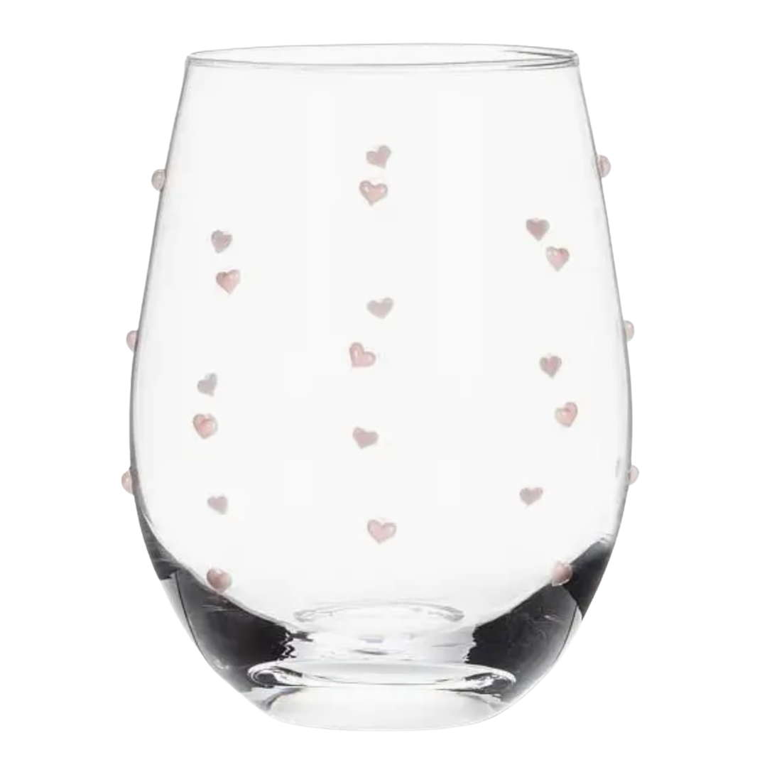 ABBOTT Pink Heart Stemless Wine Glass