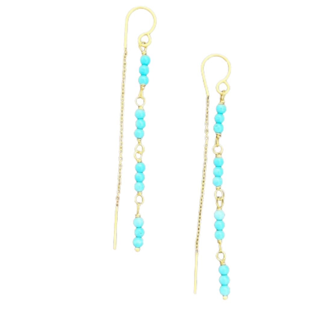 ARI O Southwest Yellow Gold And Turquoise Earrings Default Title