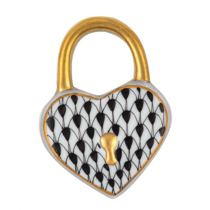 HEREND HEART LOCK BLACK