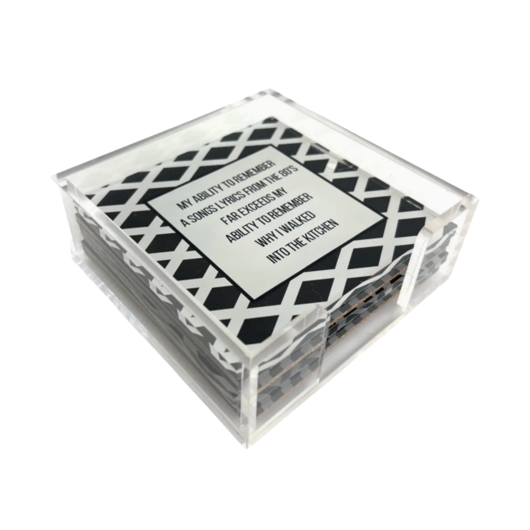 MAVEN HOME Acrylic Coaster Holder With Set Of 4 Coasters
