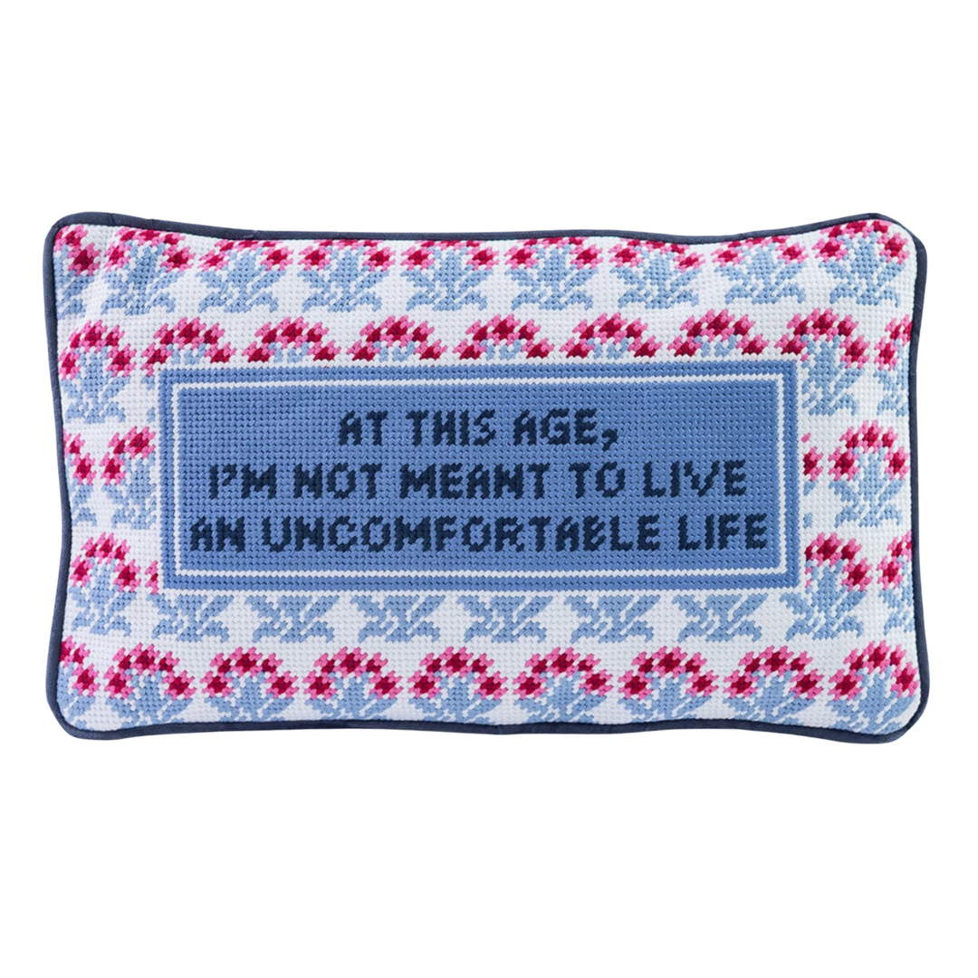 FURBISH STUDIO Uncomfortable Life Needlepoint Pillow Default Title