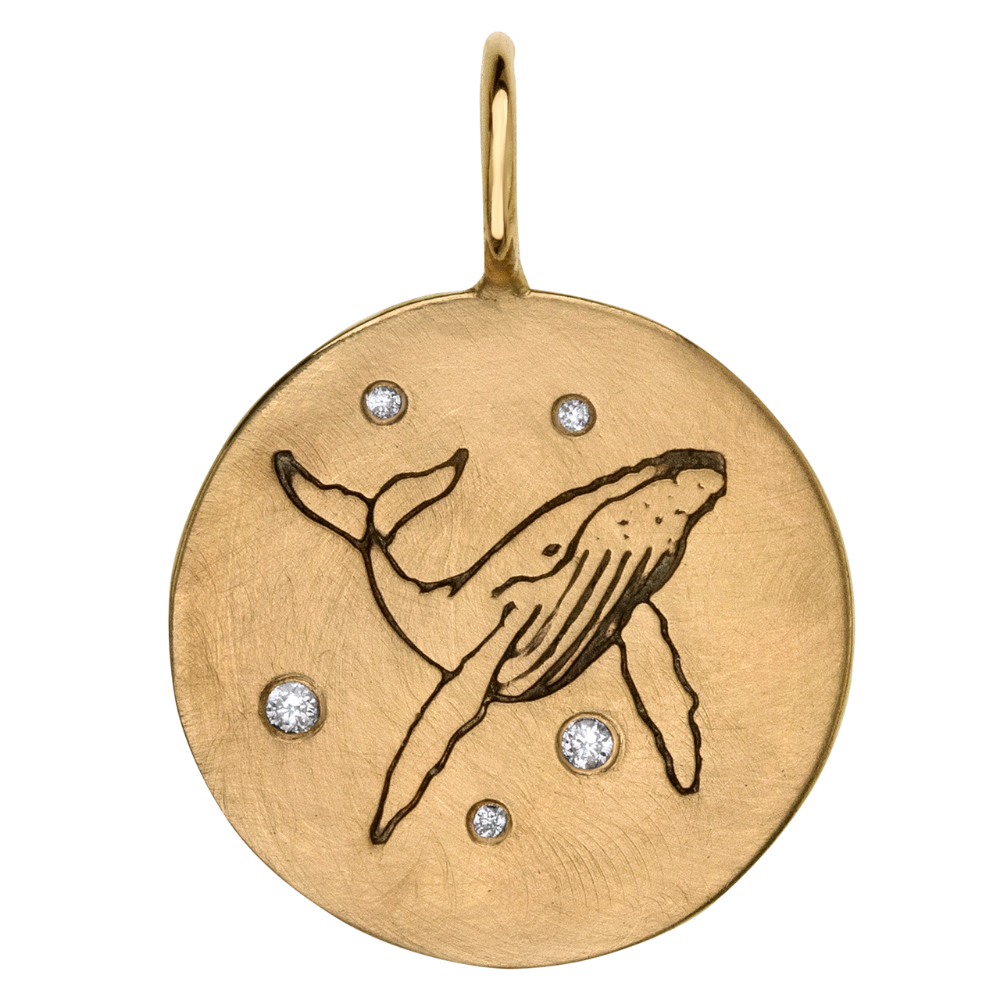 HEATHER B. MOORE ROUND YELLOW GOLD AND DIAMOND WHALE CHARM Default Title