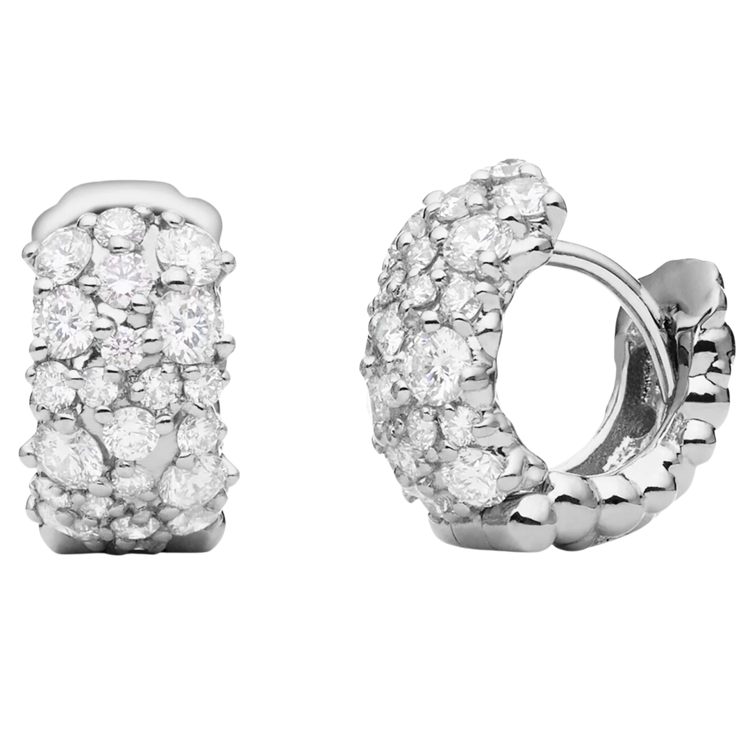 PAUL MORELLI 18K White Gold Confetti Snap Hoop Earring