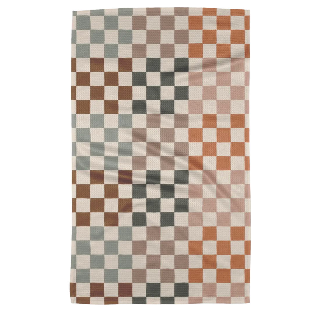 GEOMETRY Autumn Checkers Tea Towel Default Title