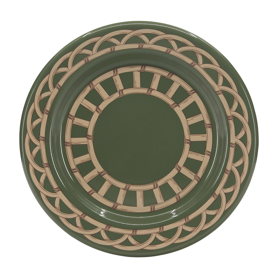 CROW CANYON HOME Sage Domino Wicker Enamelware Salad Plate Default Title