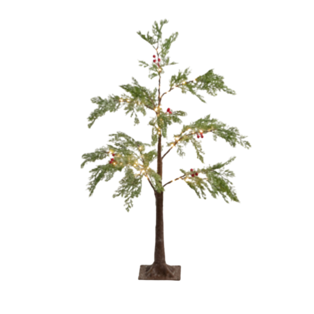 RAZ IMPORTS RAZ FROSTED BERRY CEDAR TREE W/LIGHTS 3.5" Default Title