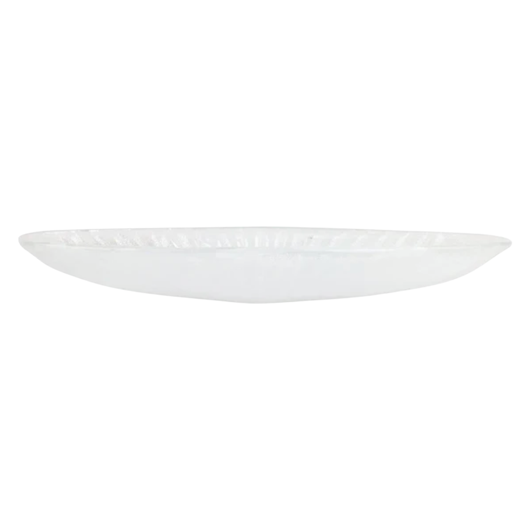 VIETRI Onda Glass White Long Oval Bowl