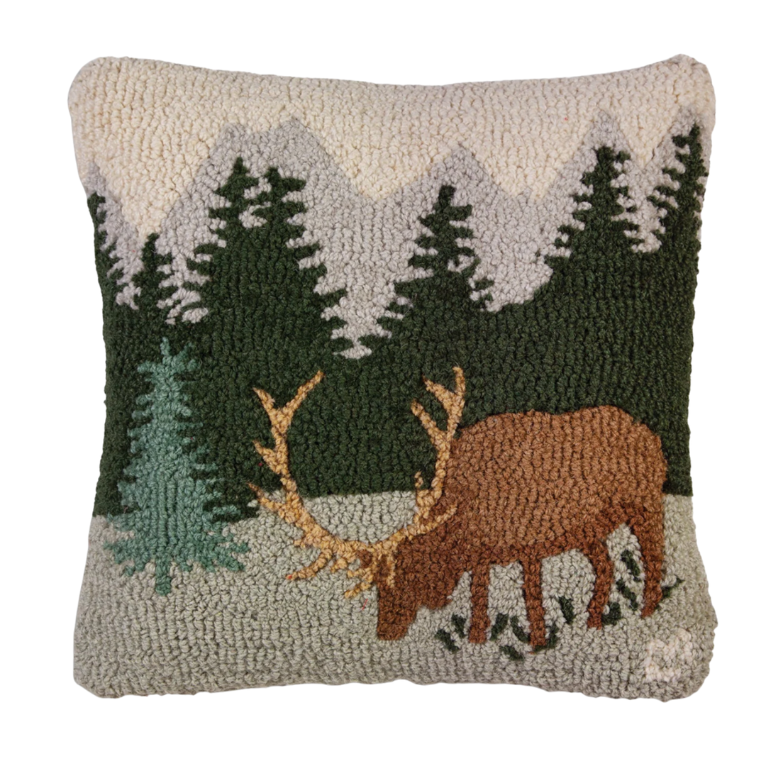 CHANDLER 4 CORNERS Mountain Elk Hand Hooked Pillow Default Title