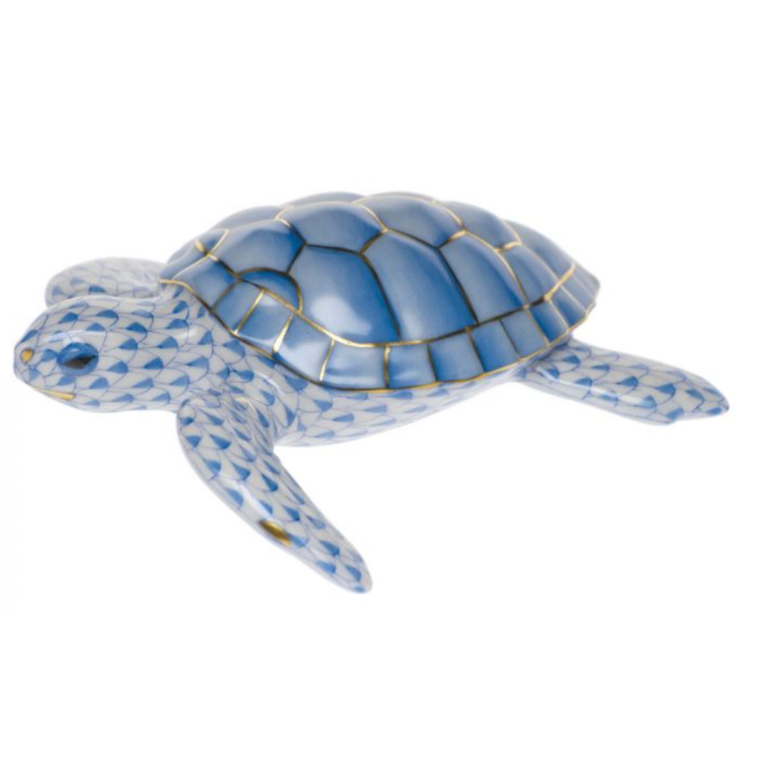 HEREND Loggerhead Turtle BLUE