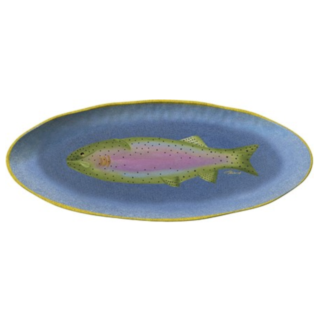 MERRITT Lakeside Melamine Oval Appetizer Tray With Fish Default Title