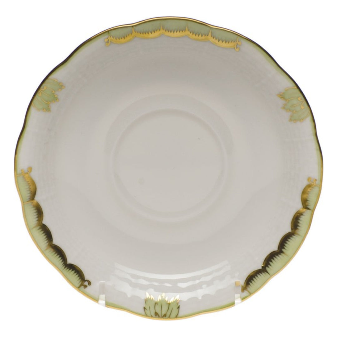HEREND Princess Victoria Green Saucer