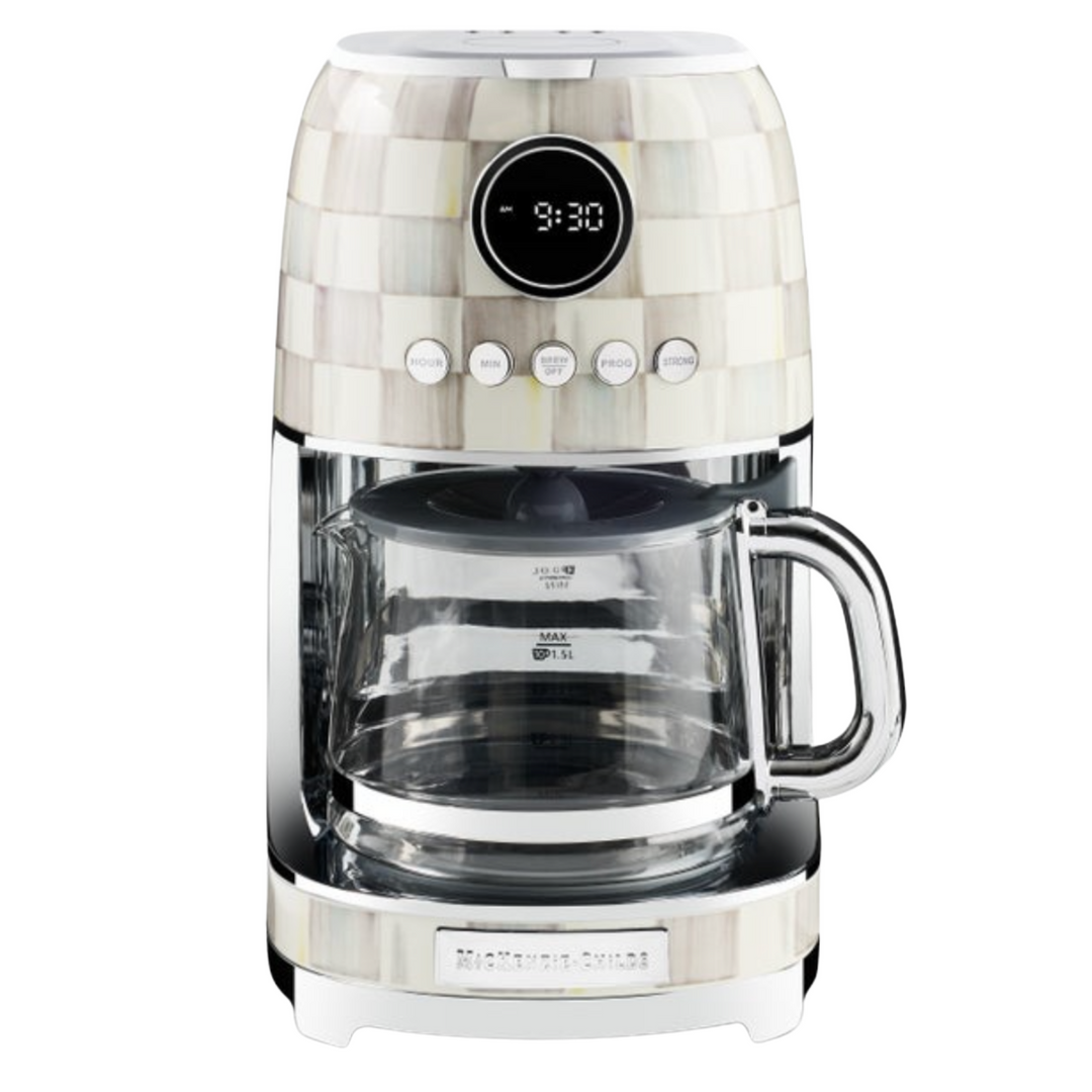 MACKENZIE CHILDS Sterling Check Drip Coffee Maker