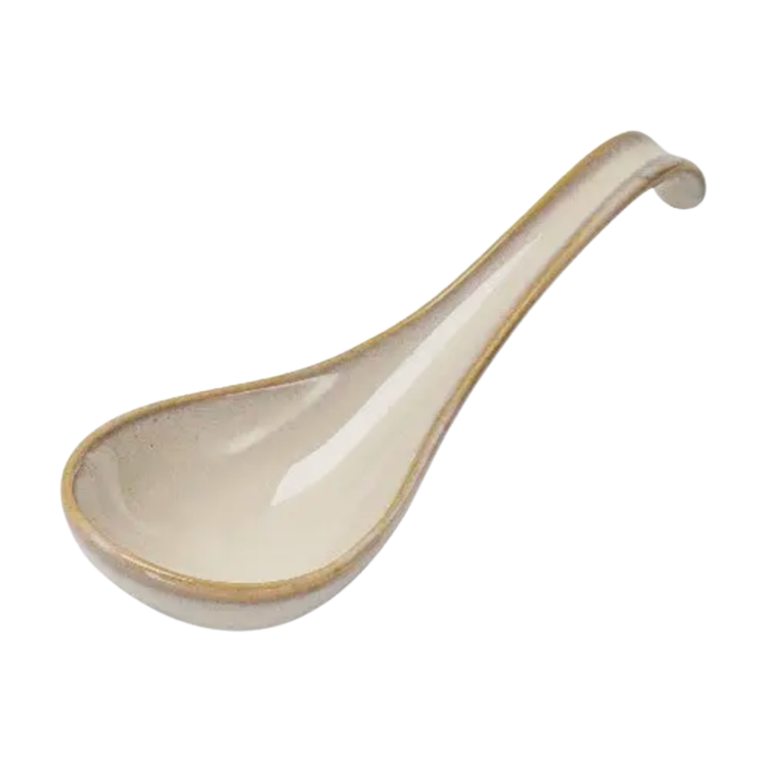 Belle Shops Porcelain White Soup Spoon Default Title