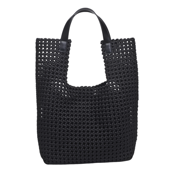 SOL AND SELENE Zenith Zen Hand Woven Knot Black Tote Default Title