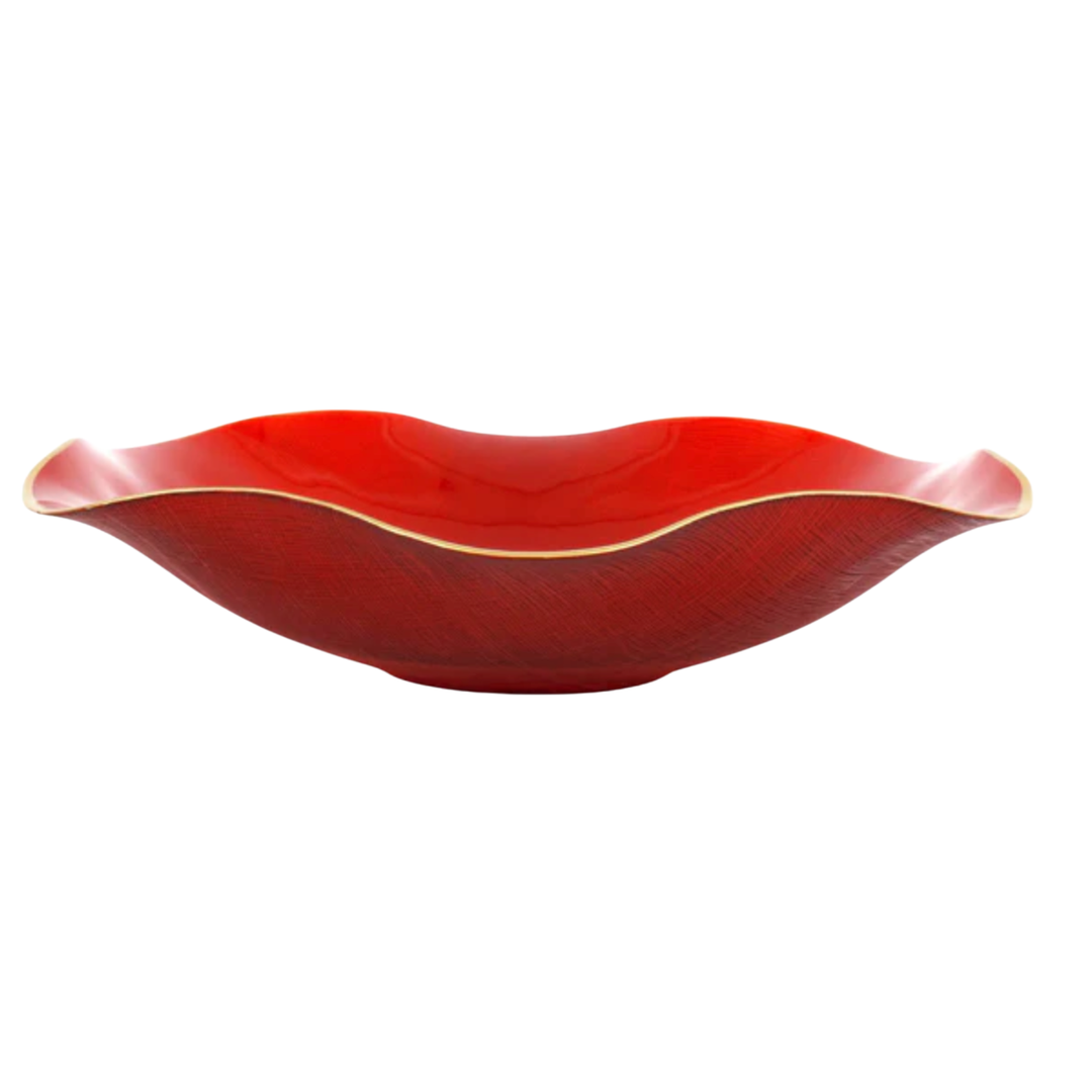 VIETRI Holiday Red Glass Medium Serving Bowl Default Title