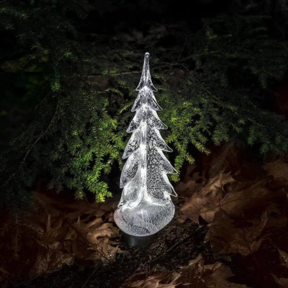 Evergreen 18" Silver Leaf Glass Tree