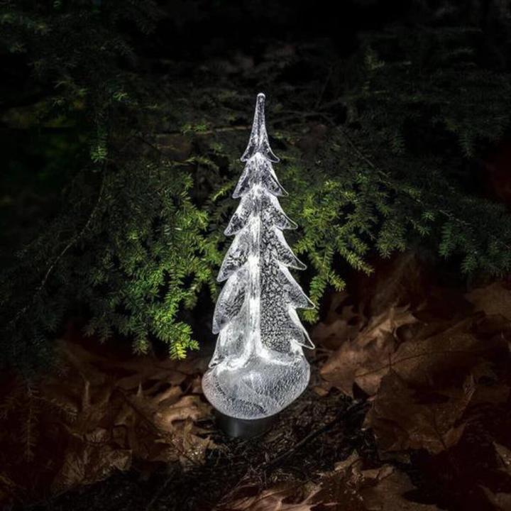 Evergreen 18" Silver Leaf Glass Tree