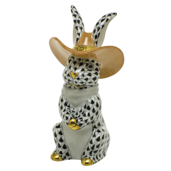 HEREND Cowboy Bunny BLACK