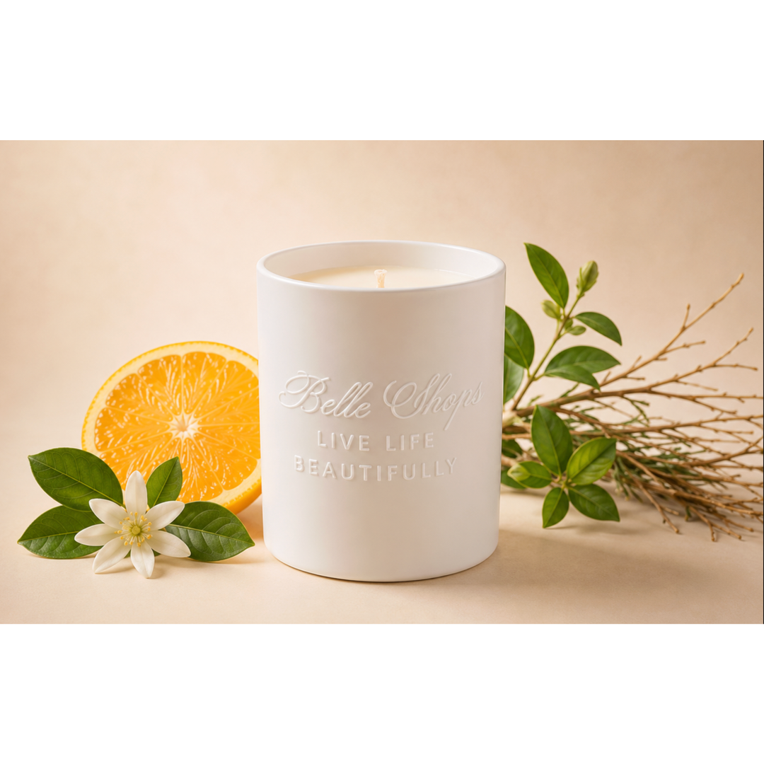 BELLE SHOPS Signature Scent Candle In White Ceramic