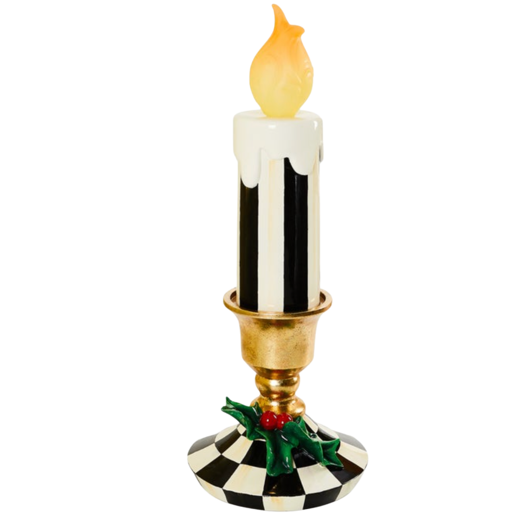 MACKENZIE CHILDS Courtly Illuminated Small Trophy Candle