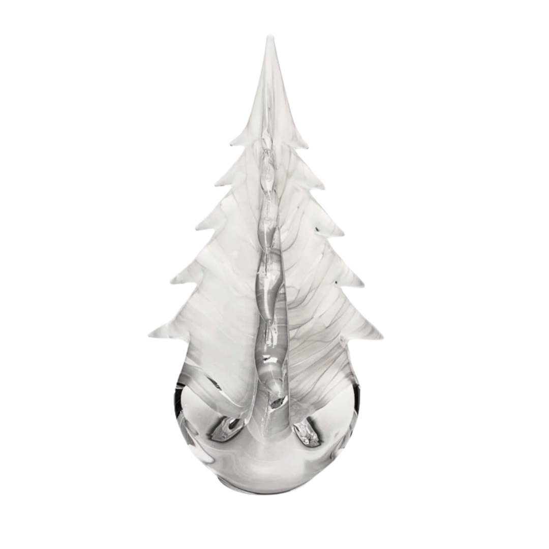 SIMON PEARCE Evergreen 10" Snowdrift Glass Tree