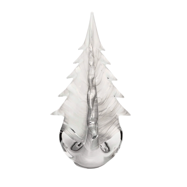 SIMON PEARCE Evergreen 10" Snowdrift Glass Tree