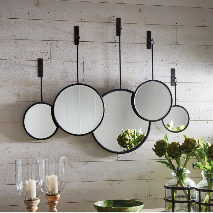 NAPA HOME & GARDEN Set of Five (5) Maison Noir Pendulum Mirrowes